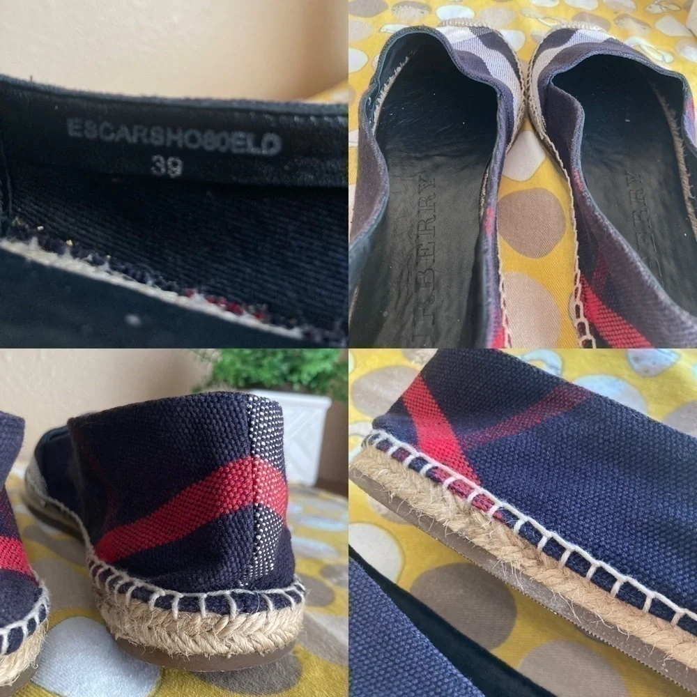 Burberry Hodgeson Nova espadrille slip ons size 39